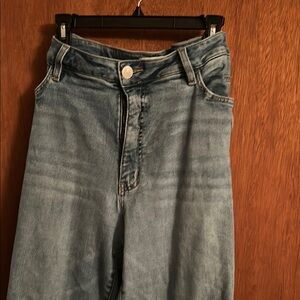 VERVET BY FLYING MONKEY Blue Flare Wide Leg Jeans